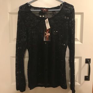 Hot Topic Skull Mesh Top